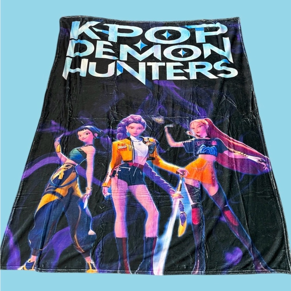 K-Pop Demon Hunters Blanket Hot Anime Flannel Blank 70x 100 cms
